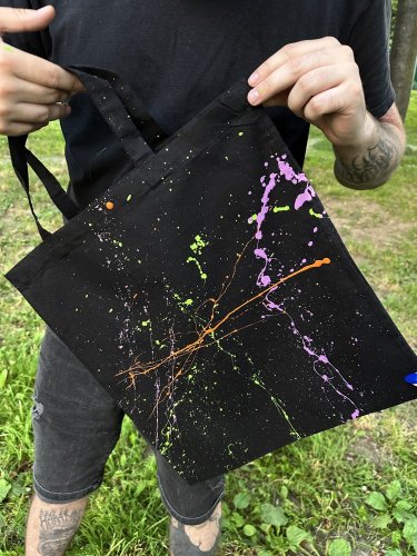 Plátěná taška s colorblock esencí