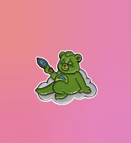 SCARED BEARS pins - Scared bears pins: růžový