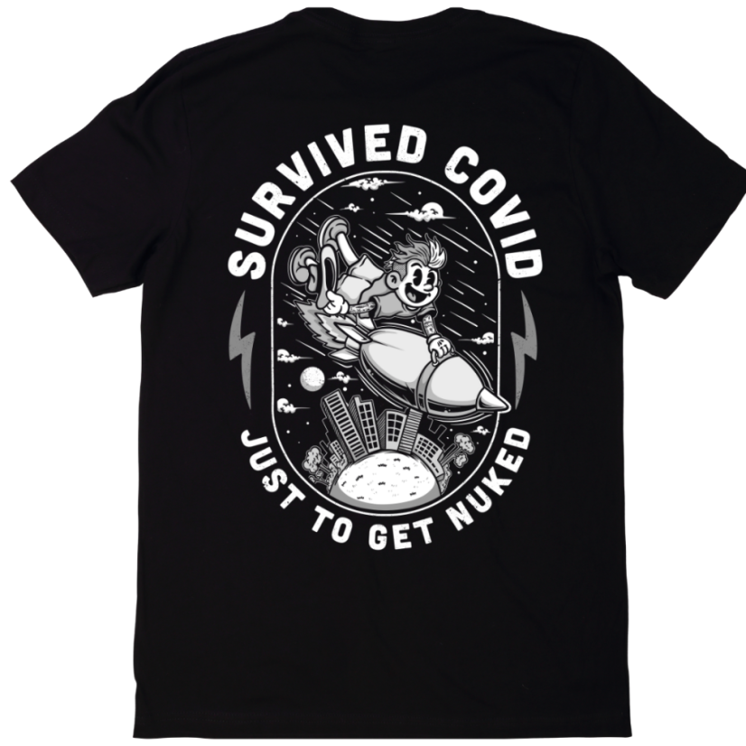 i survived covid triko - oversized - Velikost: L